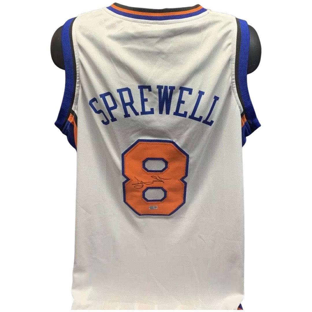 Latrell Sprewell Autographed New York Knicks White Jersey Steiner
