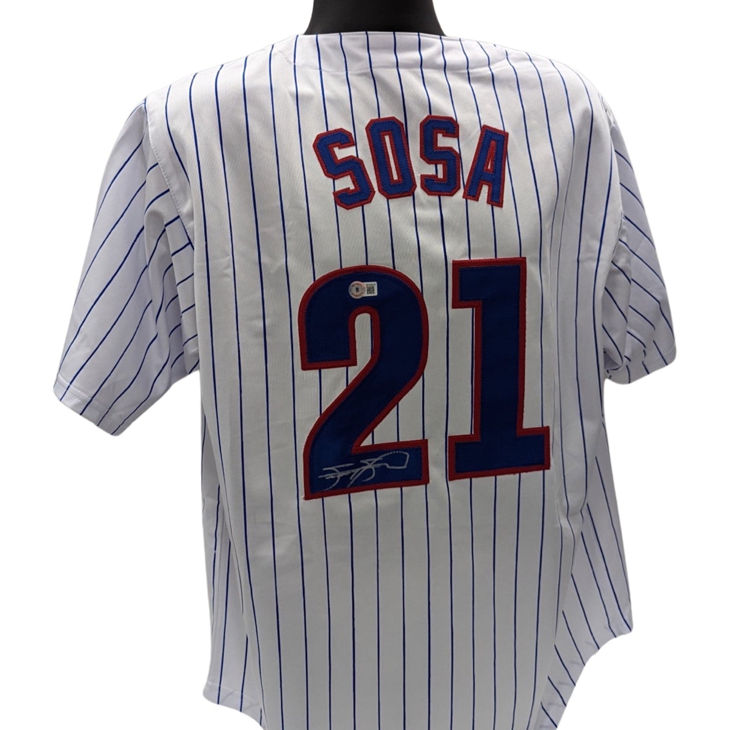 Sammy Sosa Autographed Chicago Cubs Pinstripe Jersey Beckett