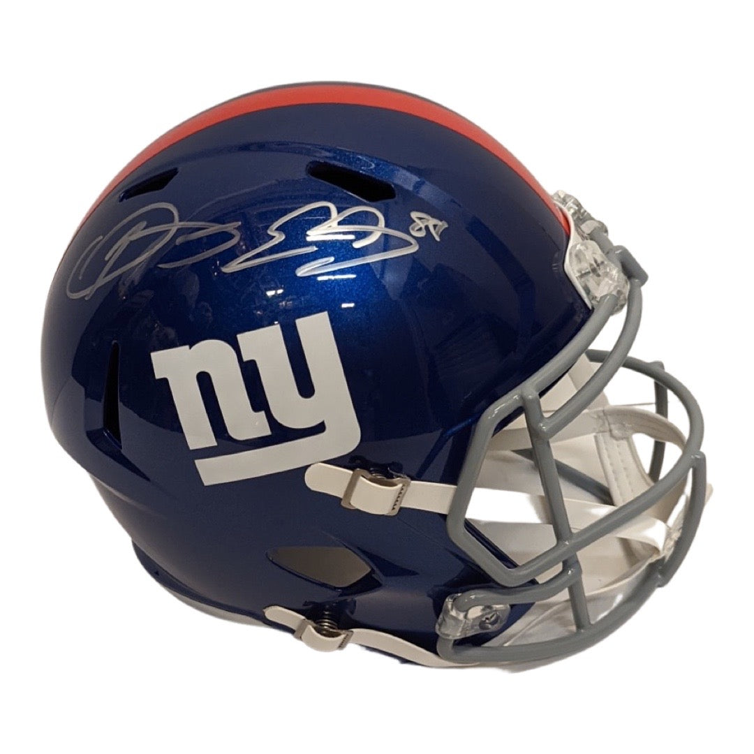 Odell Beckham Jr & Evan Engram Autographed New York Giants Speed Replica Helmet JSA
