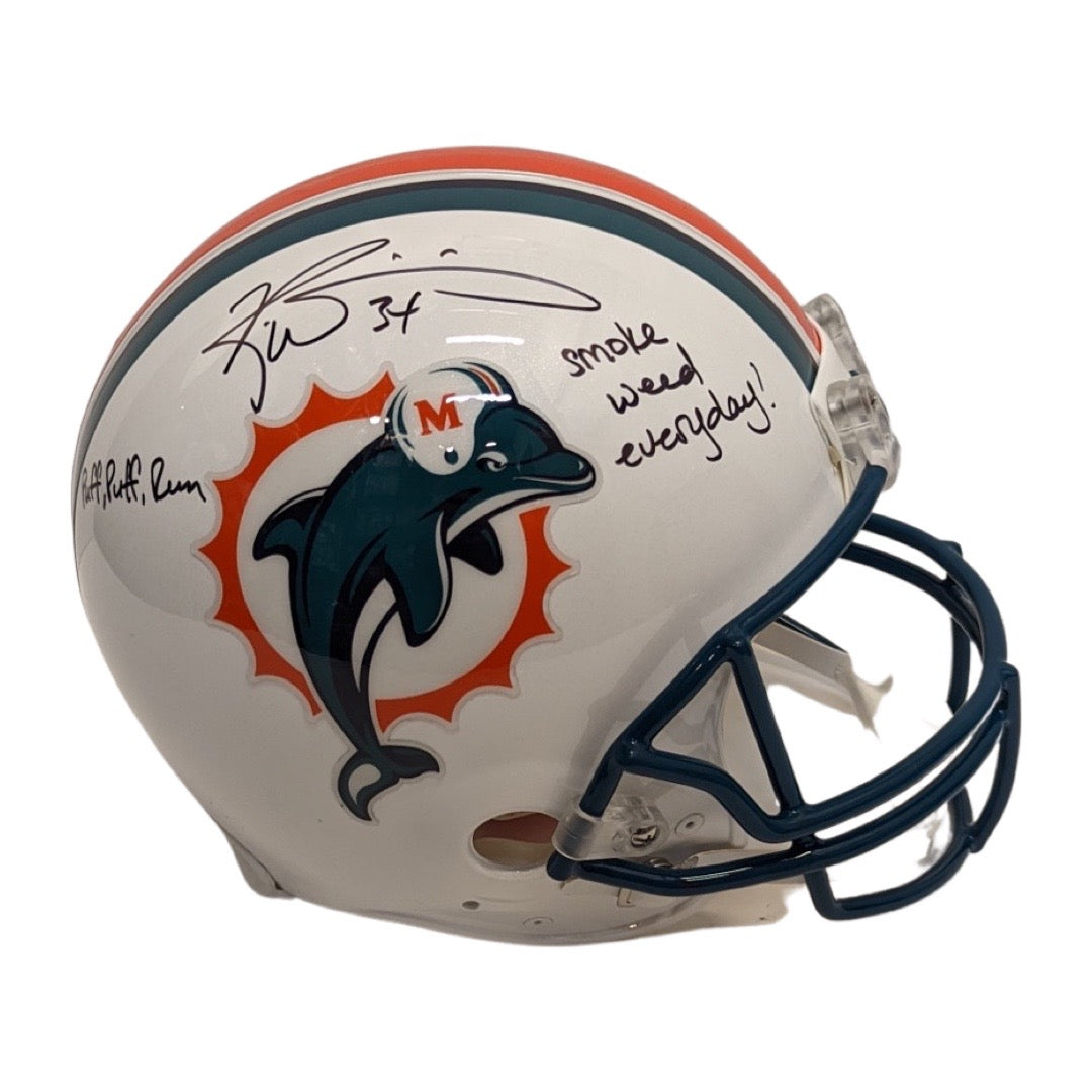 Ricky Williams Autographed Miami Dolphins Proline Authentic Helmet “Puff, Puff, Run, Smoke Weed Everyday!” Inscriptions JSA