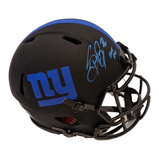 Saquon Barkley Autographed New York Giants Eclipse Authentic Helmet “2018 ROY” Inscription Beckett