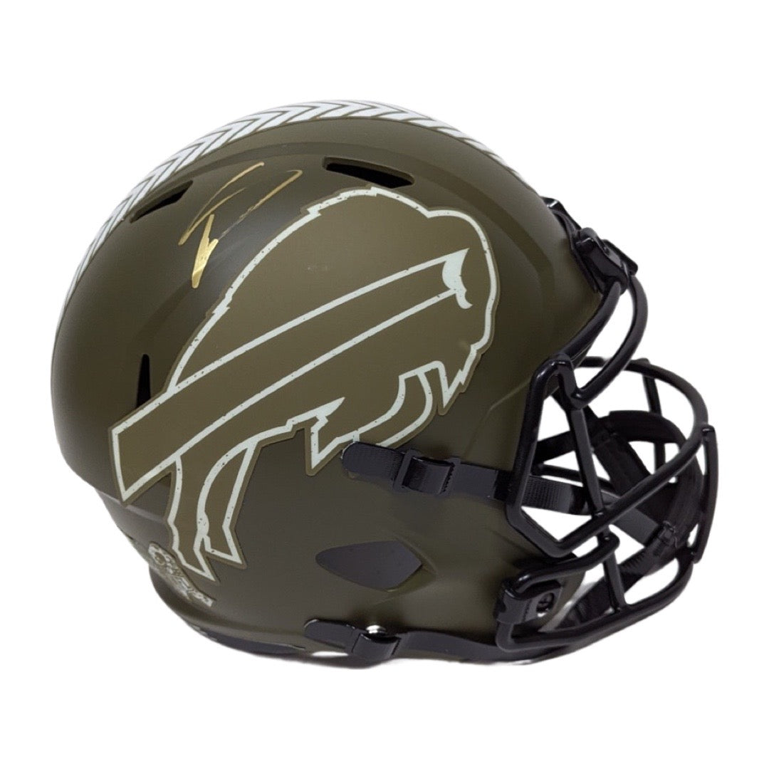 Stefon Diggs Autographed Buffalo Bills Salute to Service Replica Helmet Beckett