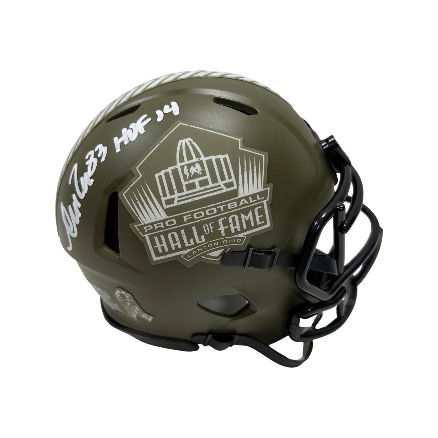 Andre Reed Autographed Buffalo Bills NFL Hall of Fame Salute to Service Mini Helmet “HOF 14” Inscription Steiner CX