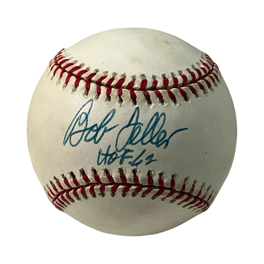 Bob Feller Autographed Official American League Baseball "HOF 62" Beckett