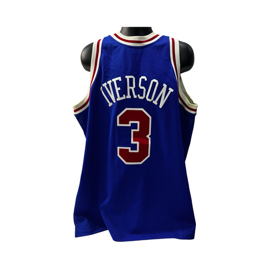 Allen Iverson Philadelphia 76ers Blue 1996 Mitchell & Ness Jersey - Size 52