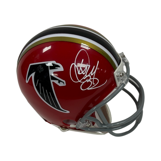 Jamal Anderson Autographed Red Atlanta Falcons Speed Mini Helmet Steiner CX