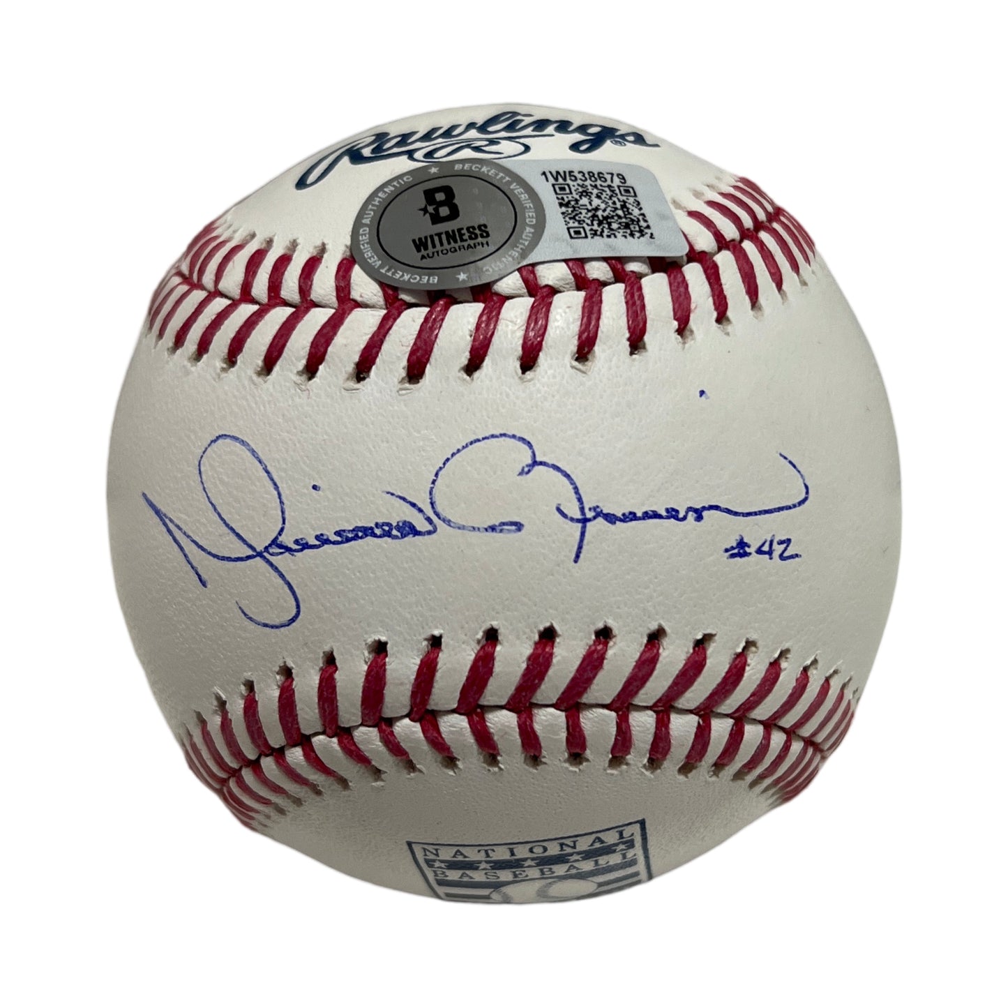 Mariano Rivera Autographed Hall Of Fame Logo Ball Beckett