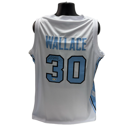 Rasheed Wallace Autographed White North Carolina Jersey Beckett