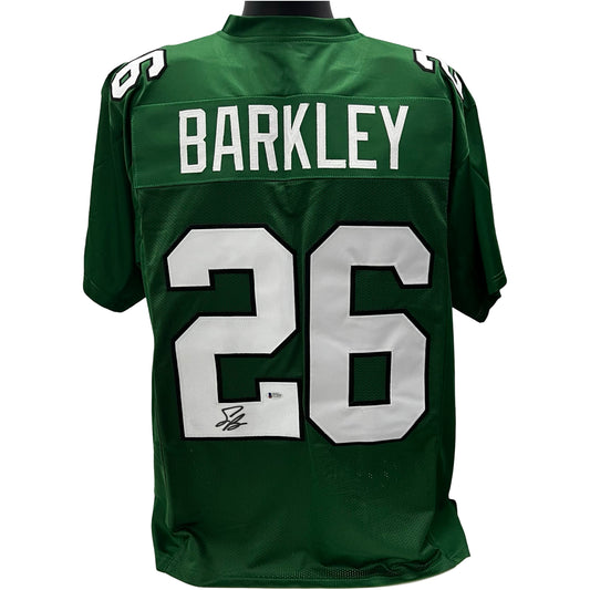 Saquon Barkley Autographed Philadelphia Eagles Kelly Green Jersey Beckett
