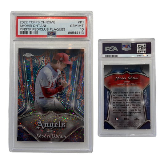2022 Shohei Ohtani Topps Chrome Pinstriped Club Plaques #P1 PSA GEM MT 10
