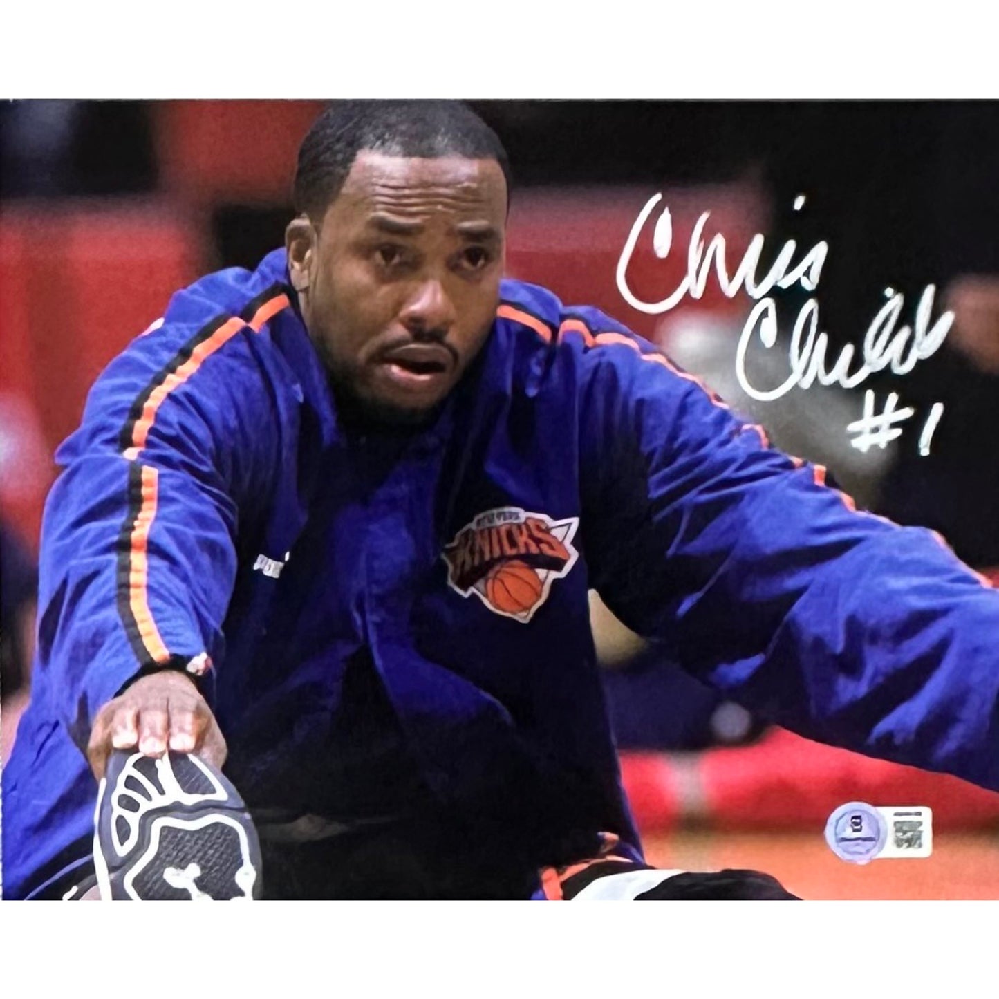 Chris Childs Stretching #1 8x10 Beckett BAS