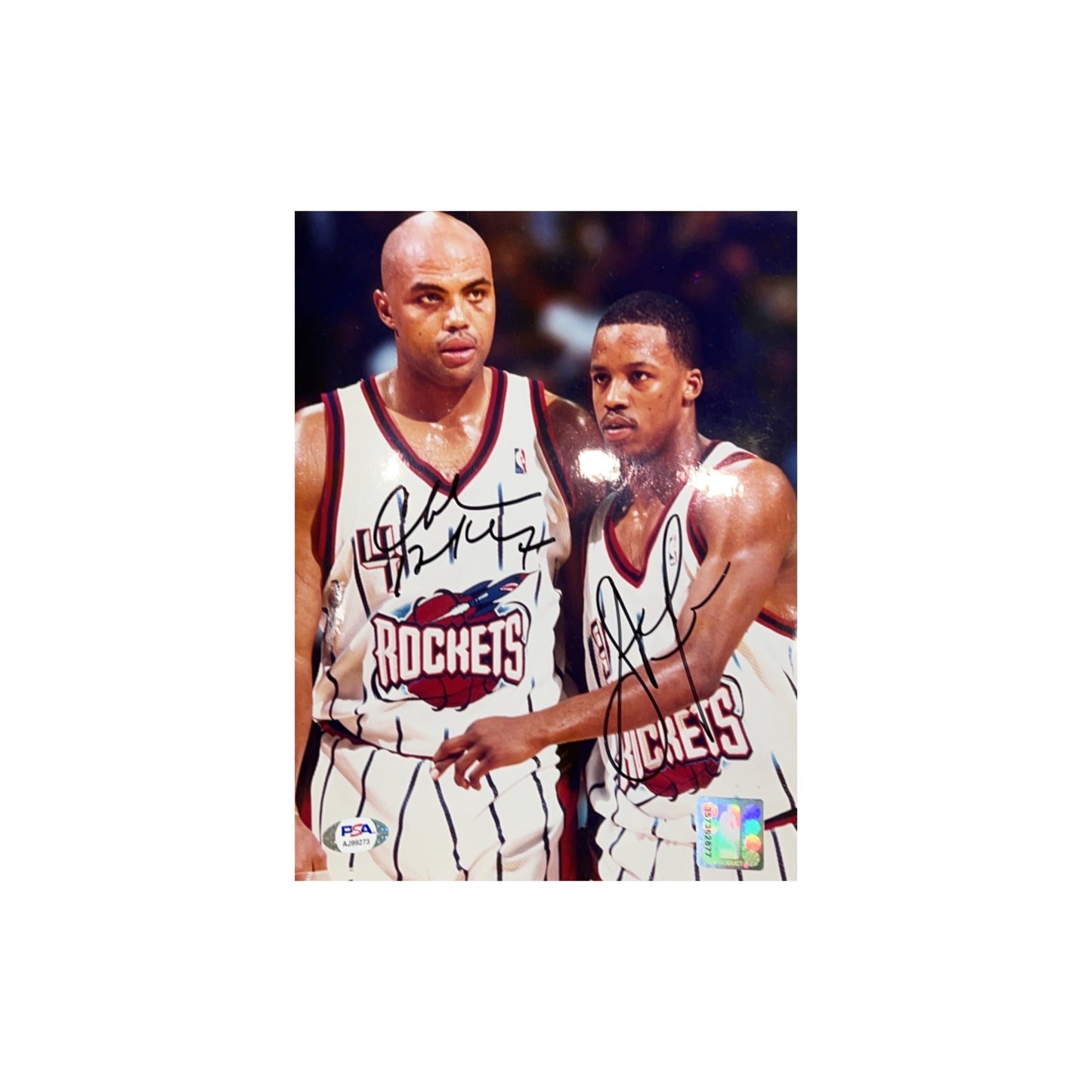 Charles Barkley & Steve Francis Autographed Houston Rockets 8x10 PSA