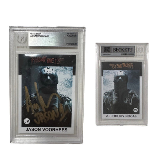 Ari Lehman Autographed Jason Voorhees Friday the 13th Card White Mask Gold Ink Beckett BAS