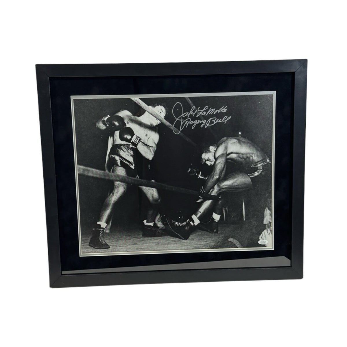 Jake LaMotta Autographed Framed 16x20 Raging Bull Inscription JSA