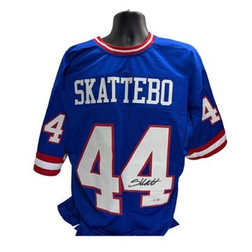 Cam Skattebo Autographed New York Giants Blue Color Rush Jersey Beckett BAS