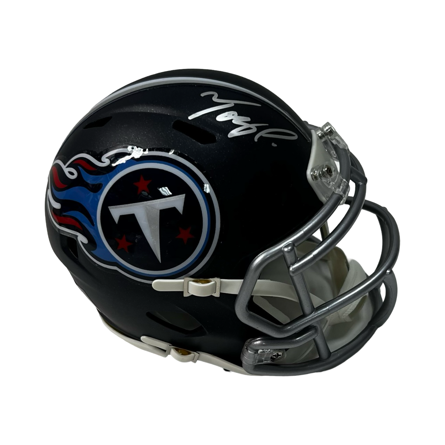 Tony Pollard Autographed Tennessee Titans Navy Speed Mini Helmet Beckett