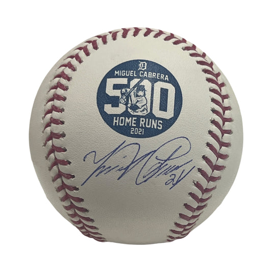 Miguel Cabrera Autographed Detroit Tigers 500th HR Logo Ball Beckett