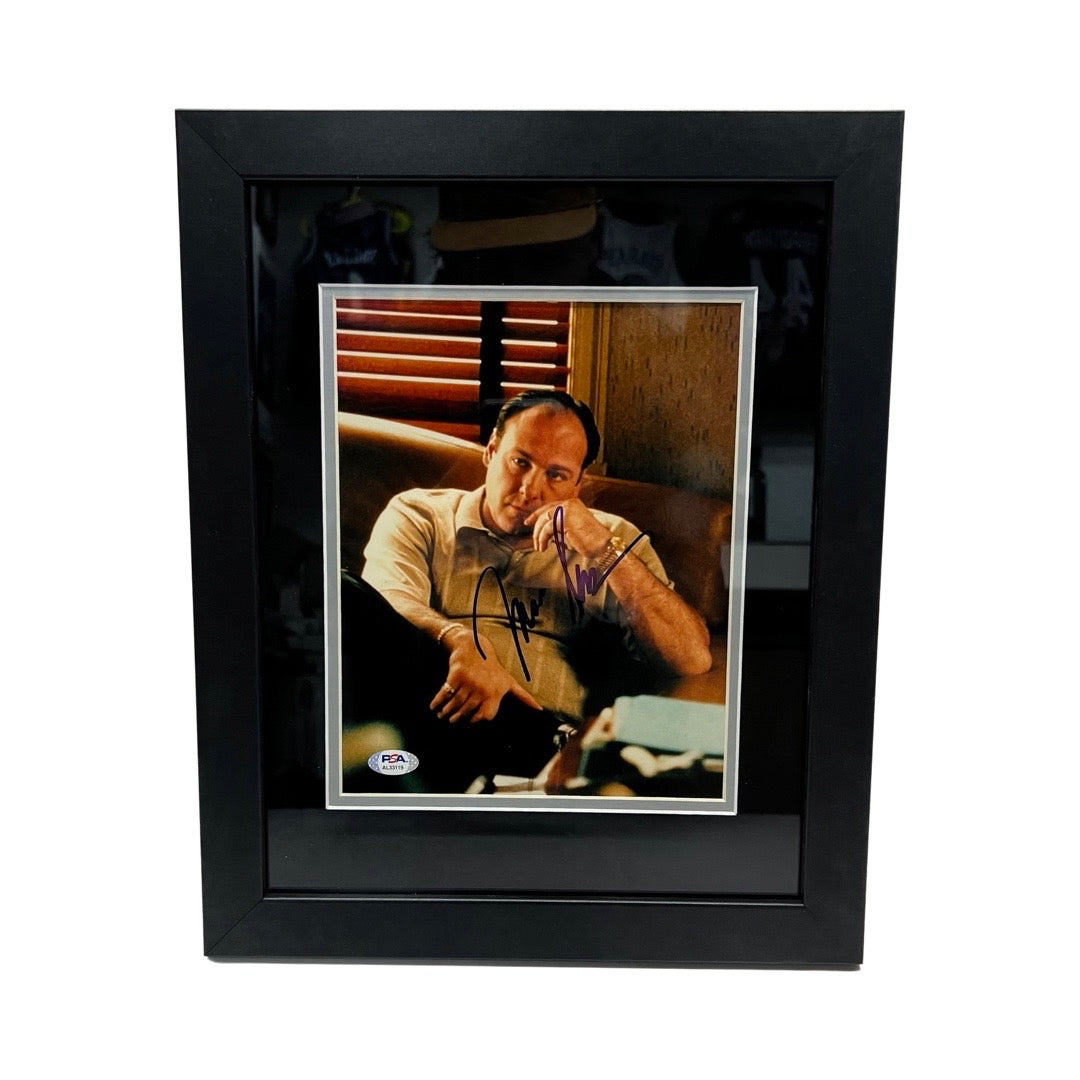 James Gandolfini Autographed Sopranos Framed 8x10 PSA BG Autographs
