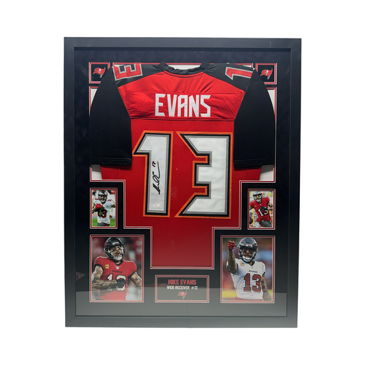 Mike Evans Autographed Tampa Bay Buccaneers Red Jersey JSA - Framed