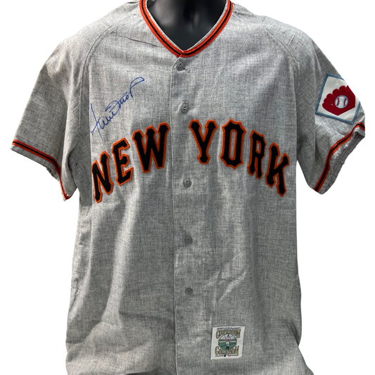 Willie Mays Autographed New York Giants Mitchell & Ness Cooperstown Collection Authentic Jersey JSA LOA