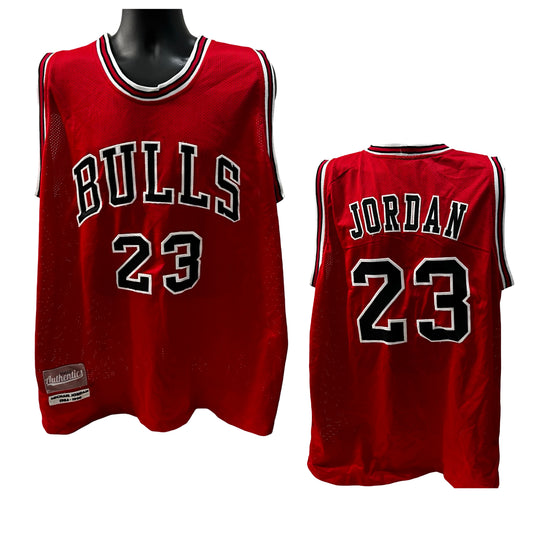 Michael Jordan Unsigned Chicago Bulls Red Custom Jersey Size XL