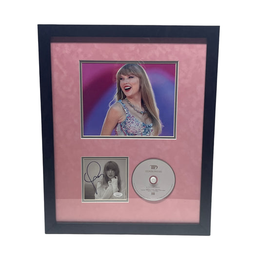 Taylor Swift Autographed Cut & Framed CD 11x14 Frame Smile Pink Matte Vertical JSA