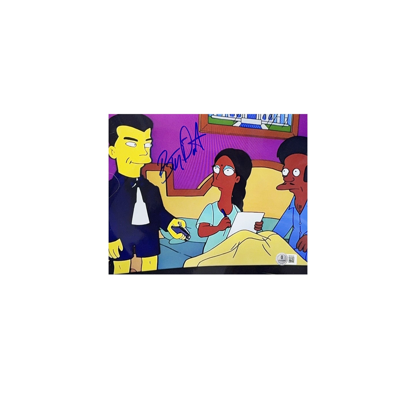 Butch Patrick Autographed The Simpsons With Apu & Wife 8x10 Beckett