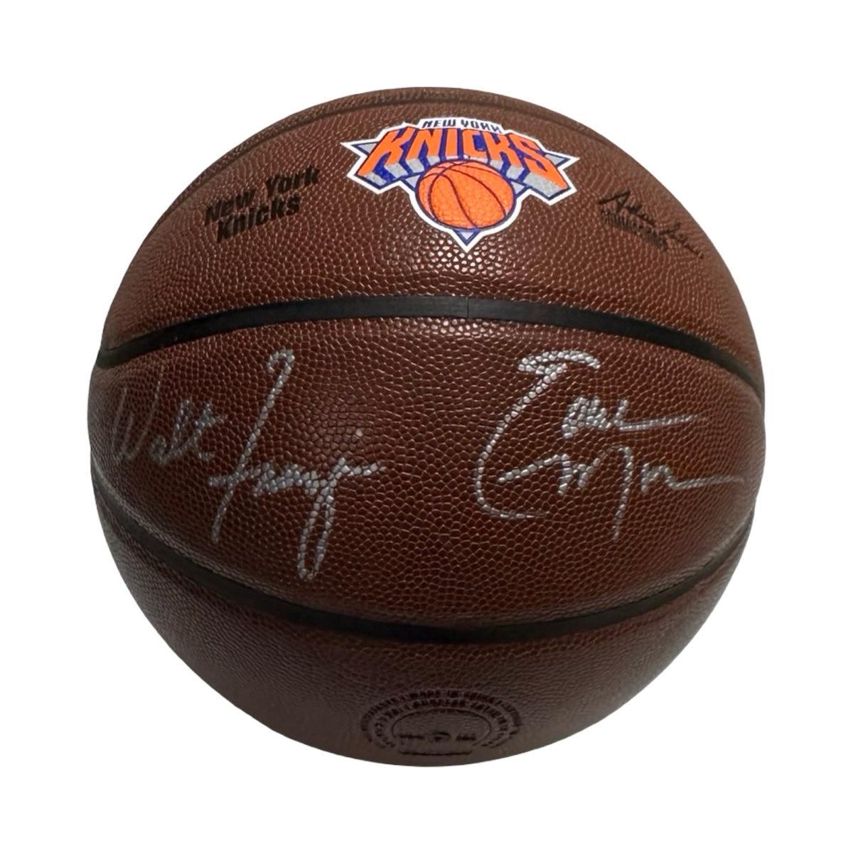Walt Frazier & Earl Monroe Autographed New York Knicks Logo Wilson Basketball JSA COA
