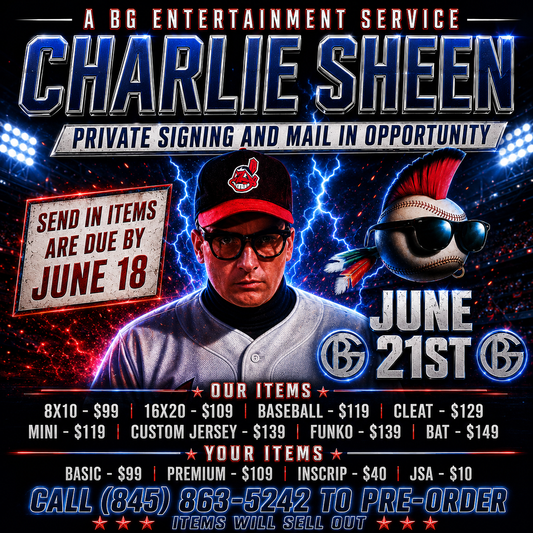 Charlie Sheen Private Autograph Signing & Send-In / Mail Order Opportunity - No Public Meet & Greet