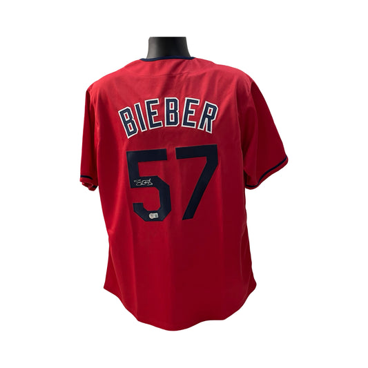 Shane Bieber Autographed Cleveland Guardians Jersey Beckett