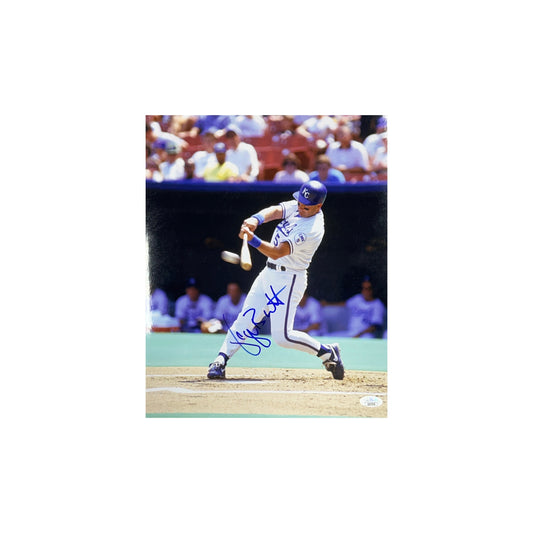 George Brett Autographed Kansas City Royals At Bat 11x14 JSA