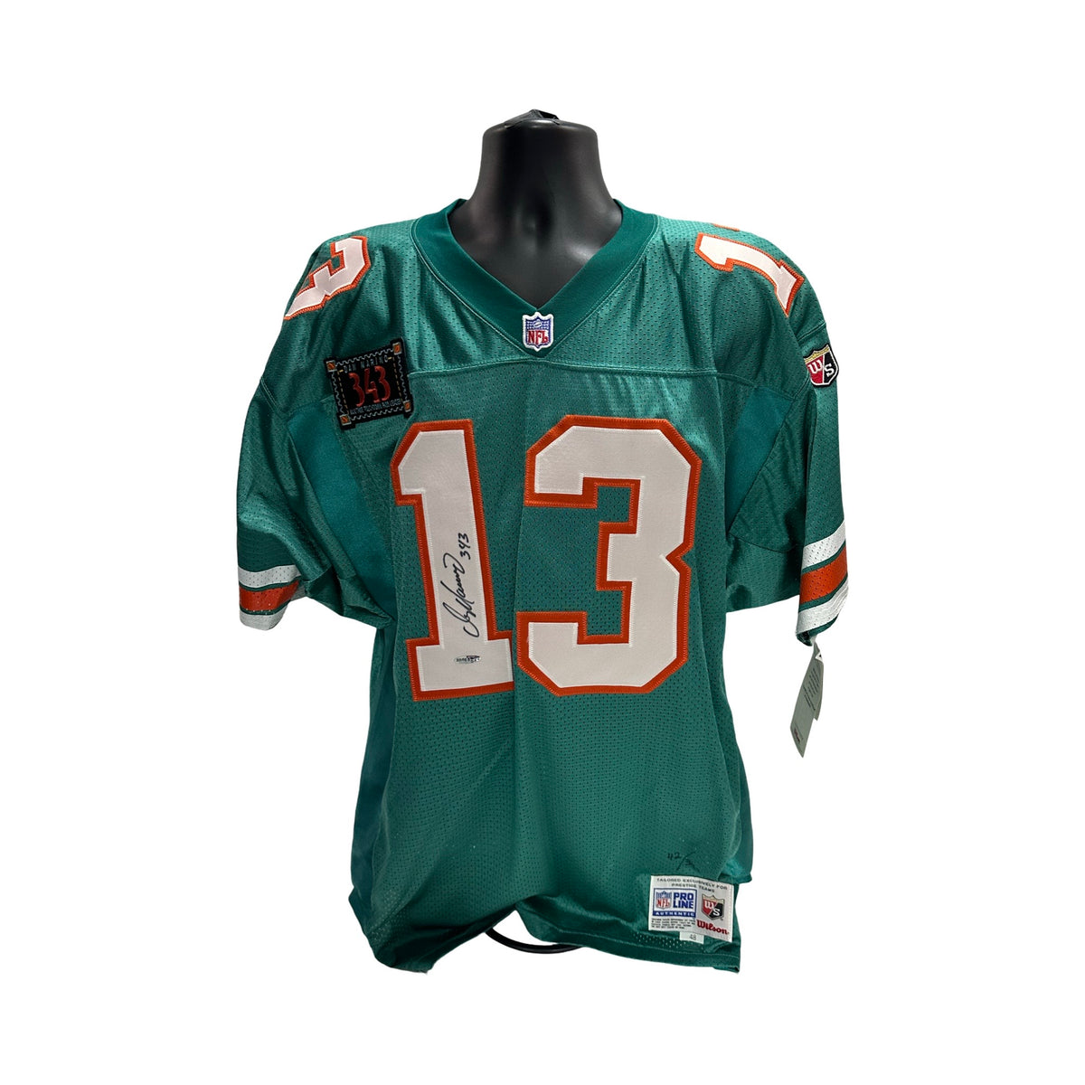 Dan Marino Autographed Miami Dolphins Teal Wilson NFL Jersey Upper Deck COA LOA
