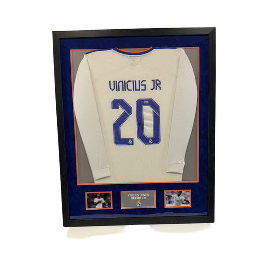 Vinicius Autographed Real Madrid Framed Adidas Jersey Beckett