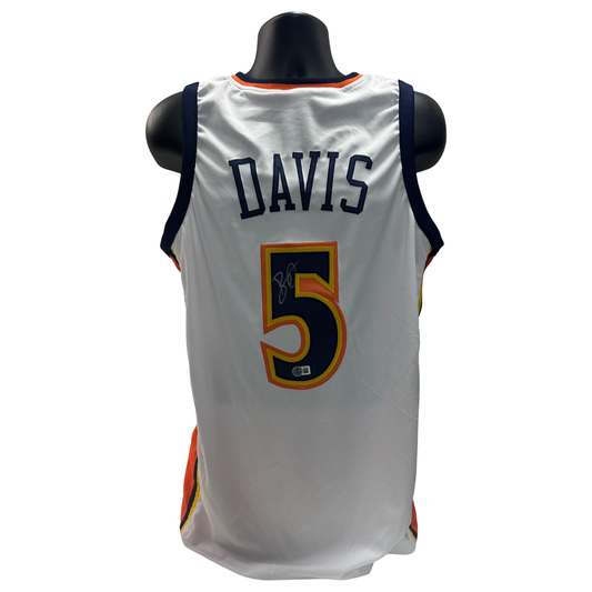 Baron Davis Autographed Golden State Warriors White Jersey Beckett BAS