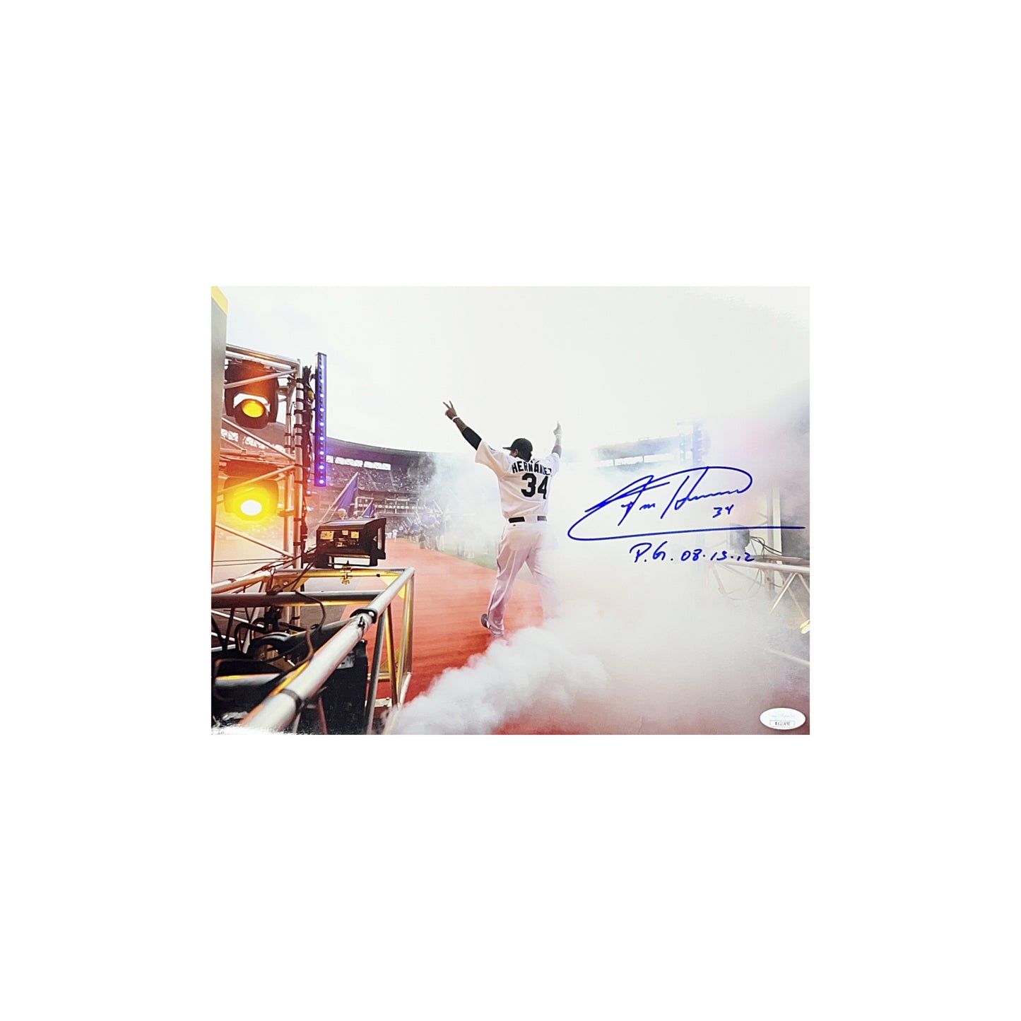 Felix Hernandez Autographed Seattle Mariners Smoke 11x14 "P.G. 08.15.12" Inscription JSA