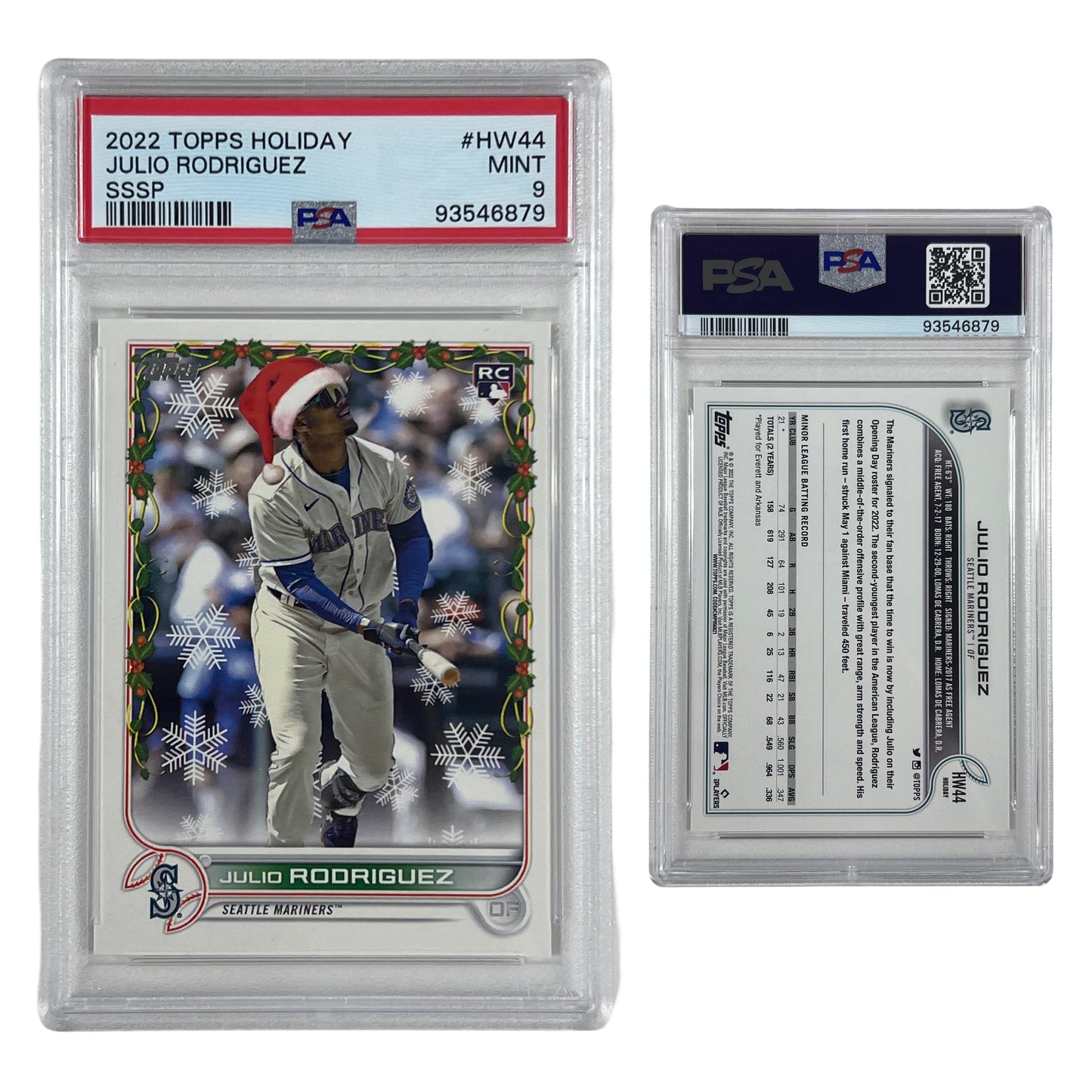 2022 Julio Rodriguez Topps Holiday SSSP #HW44 PSA MINT 9