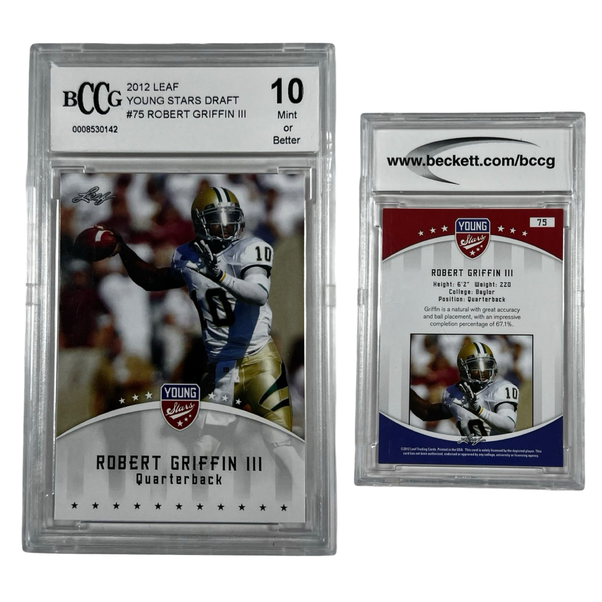 2012 Leaf Young Stars Draft #75 Robert Griffin III Beckett BCCG 10