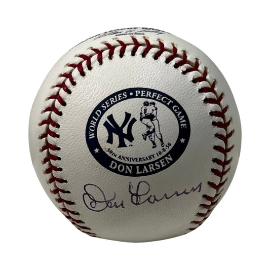 Don Larsen Autographed Perfect Game Logo Ball Ironclad