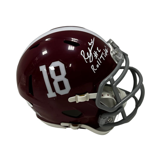 Ryan Williams Autographed Alabama Crimson Mini Helmet "Roll Tide" Inscription JSA