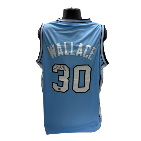 Rasheed Wallace Autographed Blue North Carolina Jersey Beckett