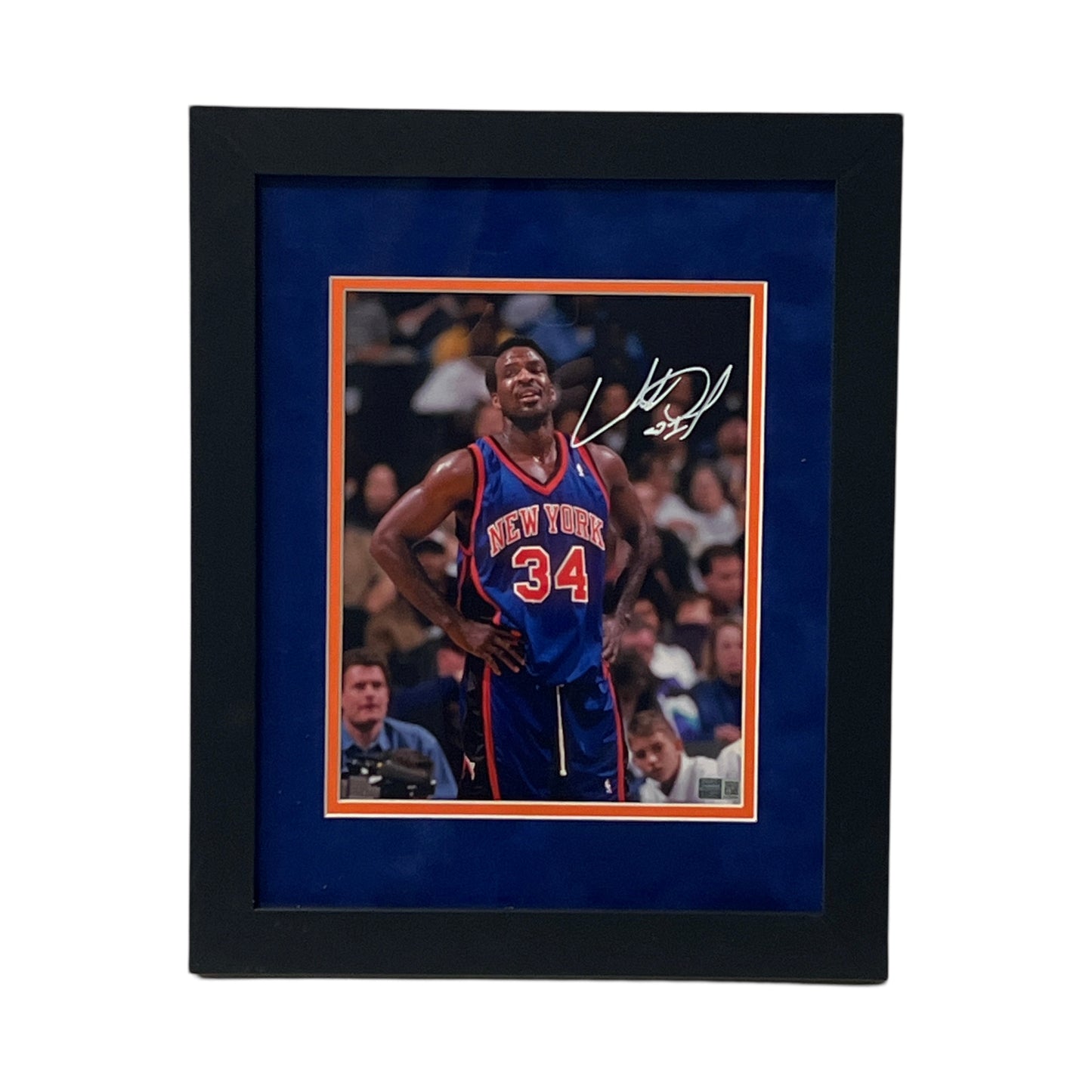 Charles Oakley Autographed New York Knicks On Court Framed 8x10 Steiner CX