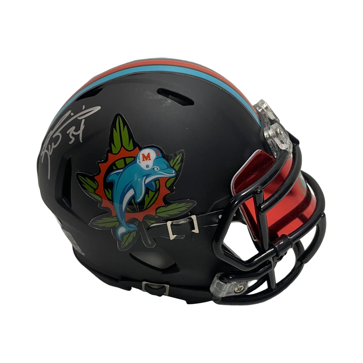 Ricky Williams Autographed Miami Dolphins Black Custom Mini Helmet JSA
