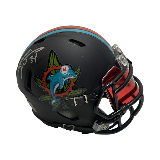 Ricky Williams Autographed Miami Dolphins Black Custom Mini Helmet JSA