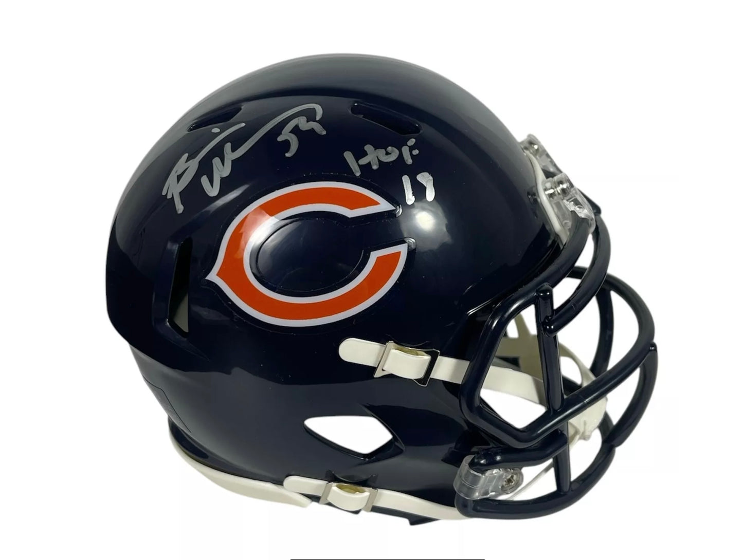 Brian Urlacher Autographed Chicago Bears Speed Mini Helmet “HOF 18” Inscription Beckett