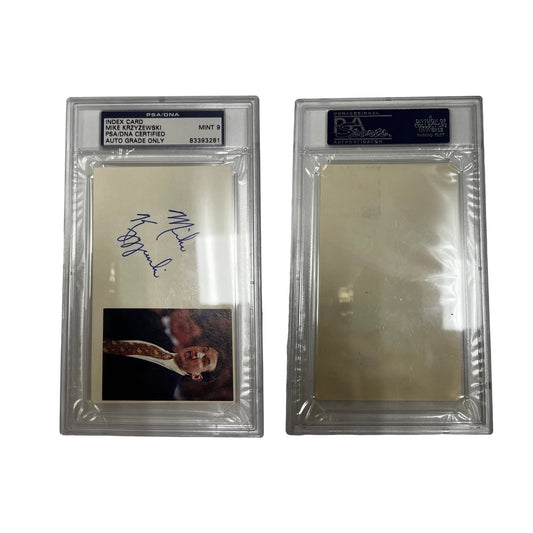 Mike Krzyzewski Index Card Auto PSA Mint 9