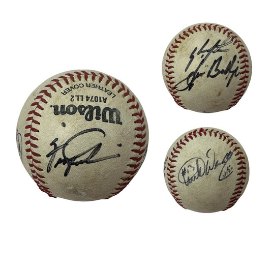 Turk Wendell Shawon Dunston Fergie Jenkins Autographed Wilson Baseball JSA COA