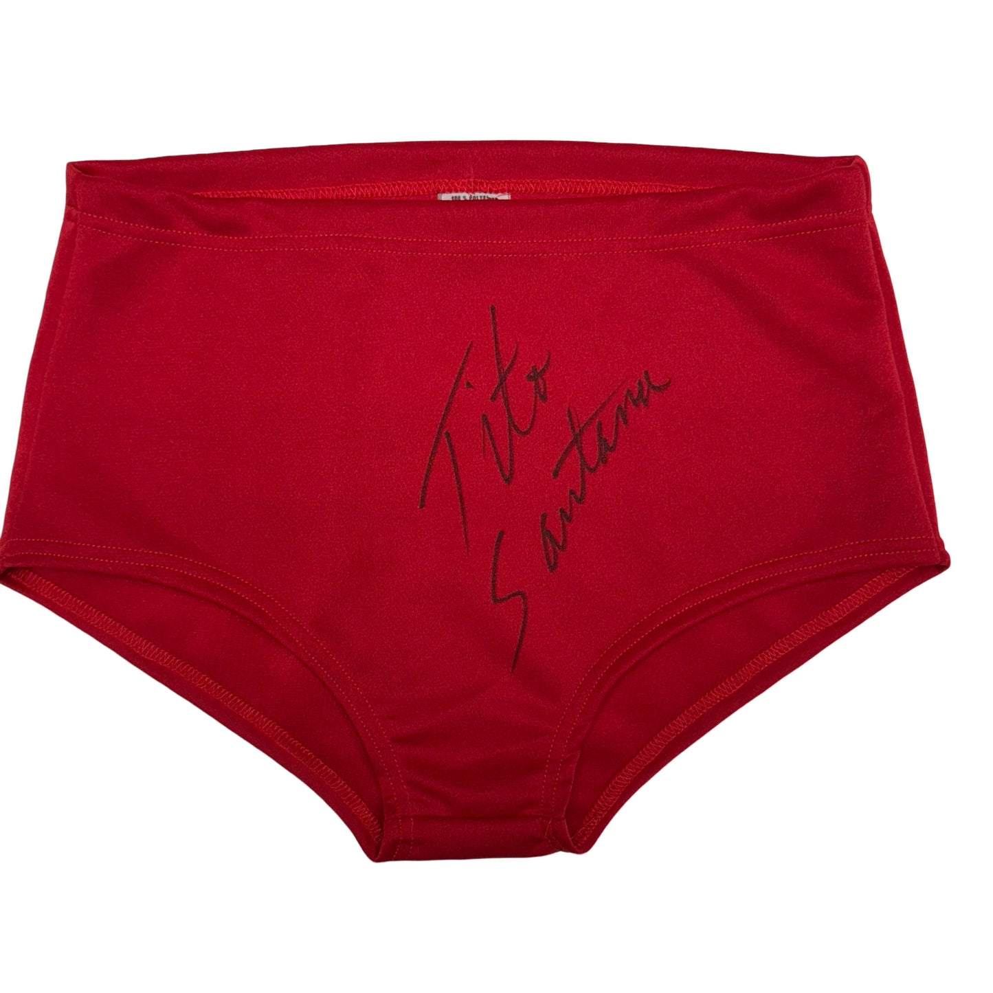 Tito Santana Autographed WWE WWF Red Trunks Beckett
