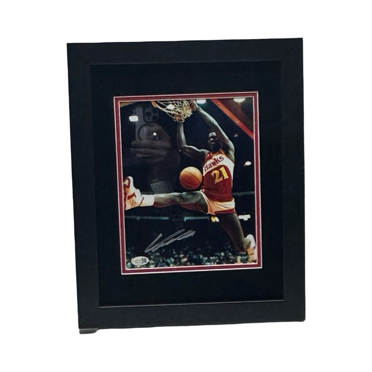 Framed Dominique Wilkins Dunk Atlanta Hawks 8x10 JSA