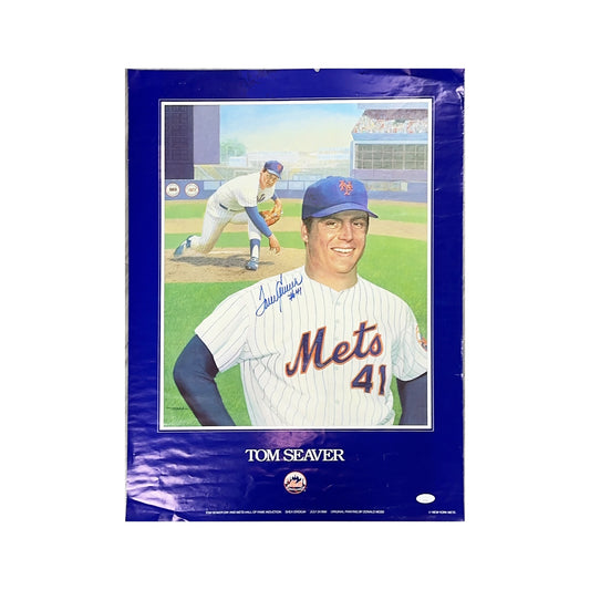 Tom Seaver Autographed New York Mets 19x26 Poster JSA