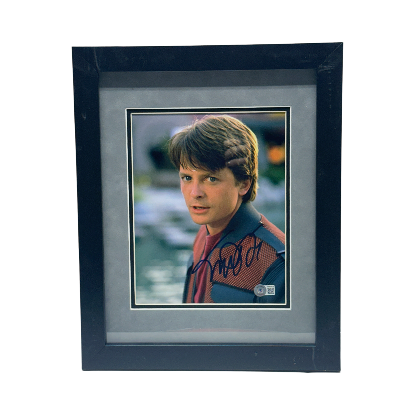 Michael J Fox Autographed Back to the Future 8x10 Beckett - Framed